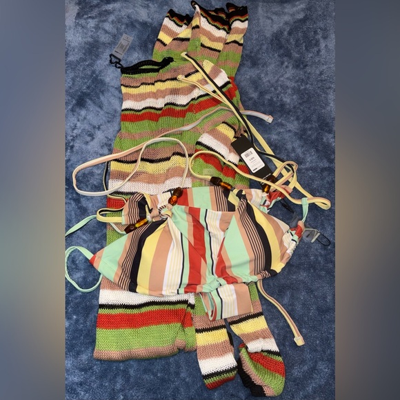 Fashion Nova Colorful 3 pc Bikini Set - Picture 3 of 8